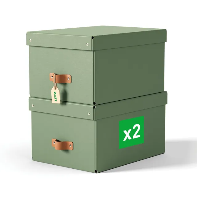leitz-puro-aufbewahrungsbox-medium-17-l-gr-n-2er-set-mit-deckel-61490050 image 1