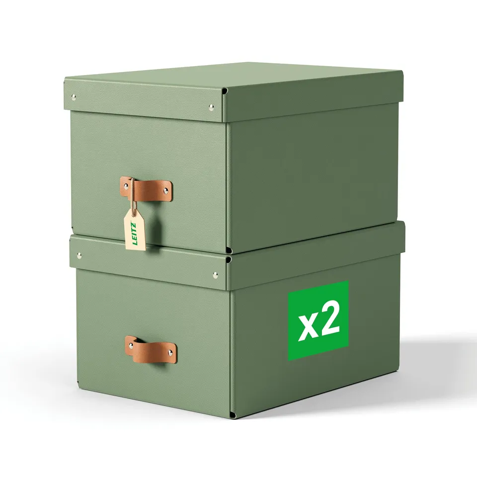 leitz-puro-aufbewahrungsbox-medium-17-l-gr-n-2er-set-mit-deckel-61490050 image 1