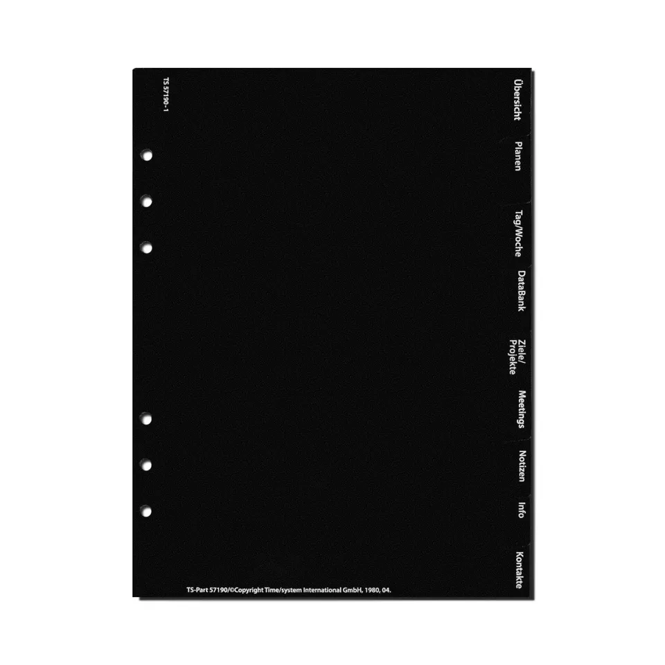 time-system-bus-hauptregister-tag-woche-de-9-fach-a5-kunststoff-register image 1