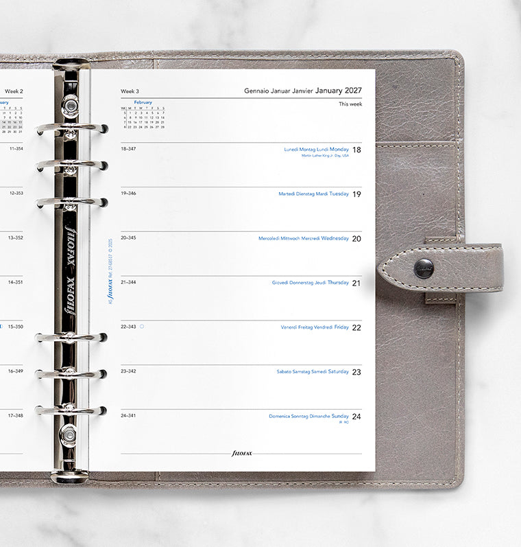filofax-kalendereinlage-a5-2027-1-woche-1-seite-multilingual image 2