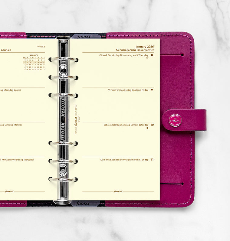 filofax-personal-kalendereinlage-2026-1-woche-2-seiten-multilingual-cotton-cream image 2