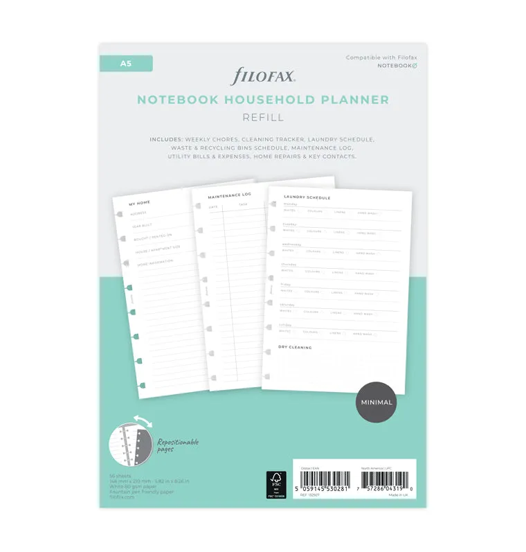 filofax-notebook-haushalts-planer-einlage-a5 image 1