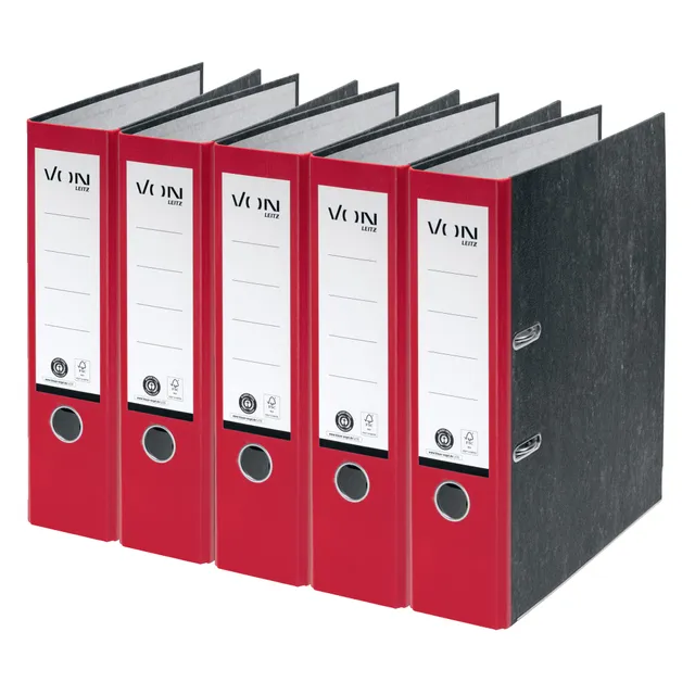 leitz-5er-pack-ordner-a4-80-mm-recyclingkarton-rot image 1