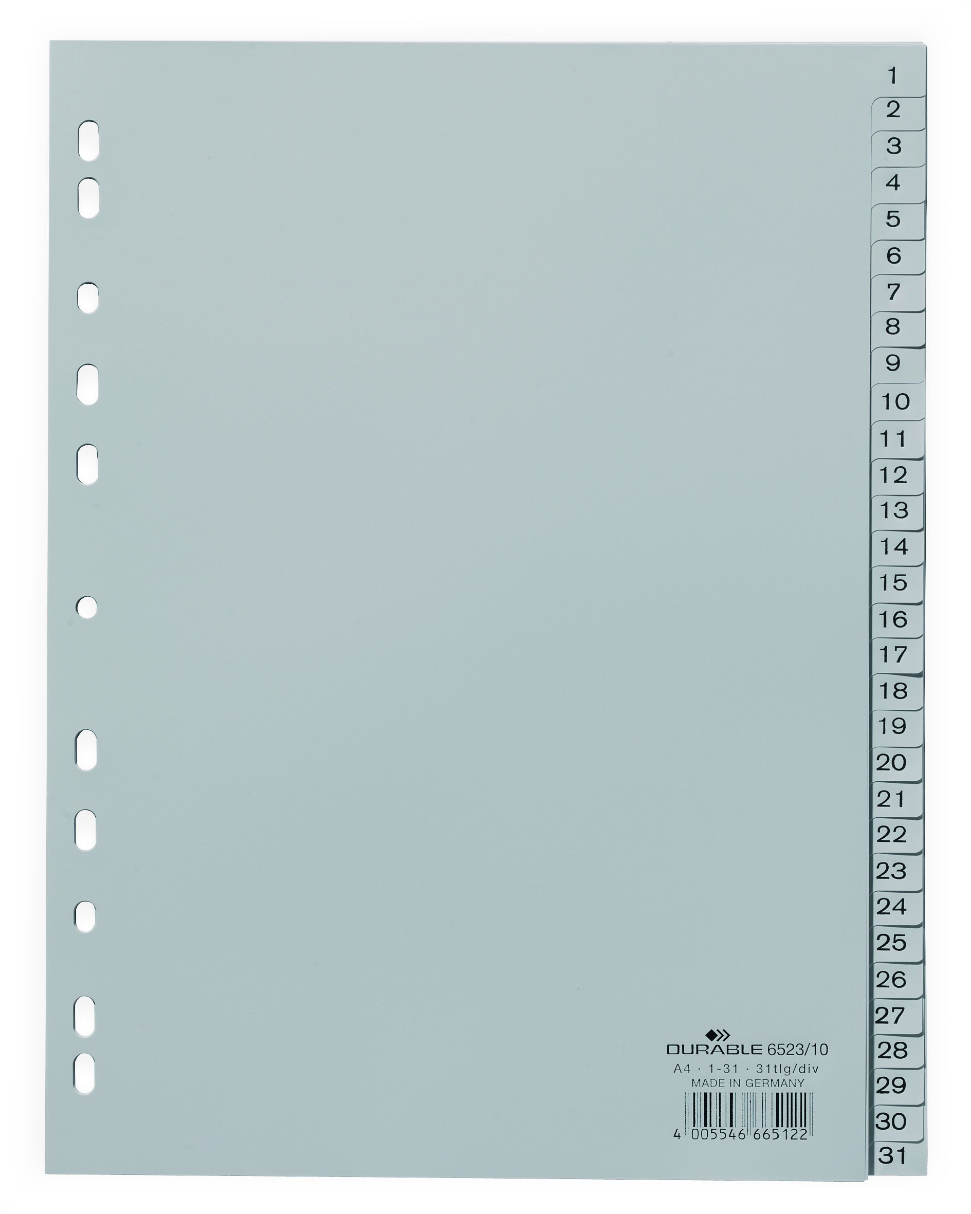 durable-zahlenregister-1-31-a4-pp-grau-10-st-ck image 1