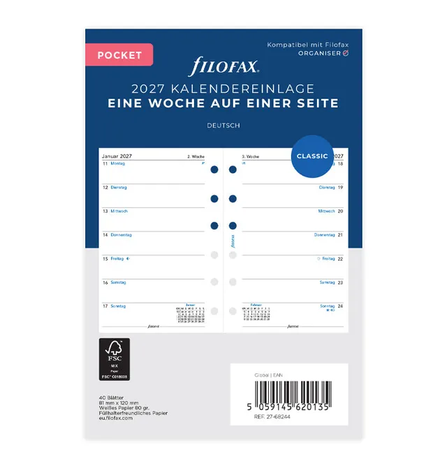 filofax-pocket-kalendereinlage-2027-1-woche-1-seite-deutsch image 1