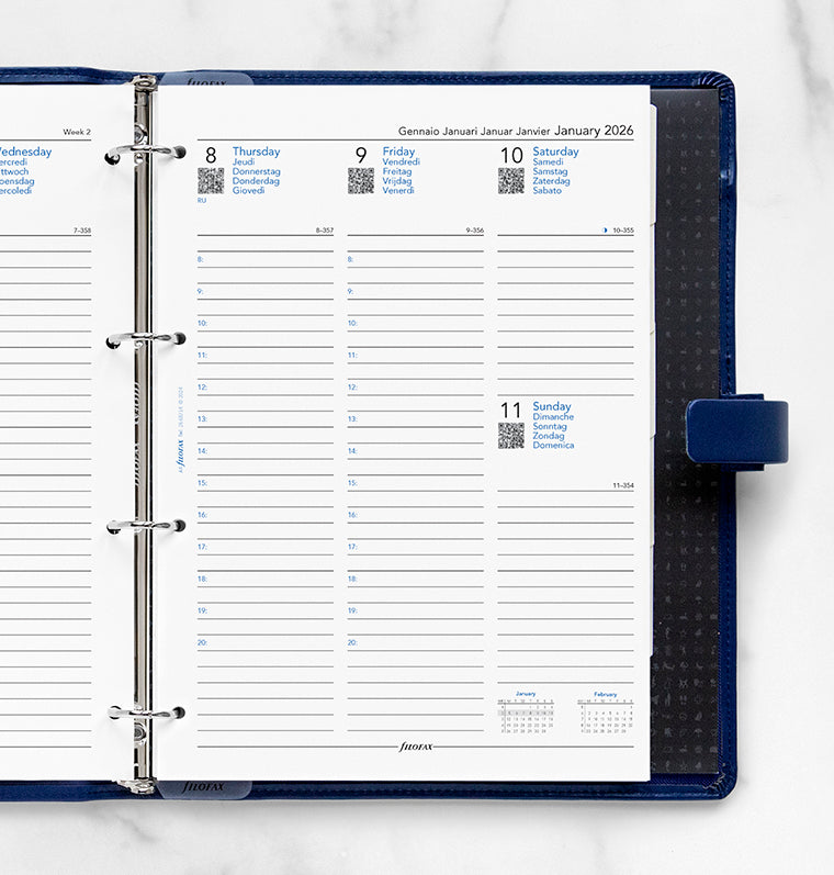 filofax-kalendereinlage-a4-2026-1-woche-2-seiten-multilingual image 2