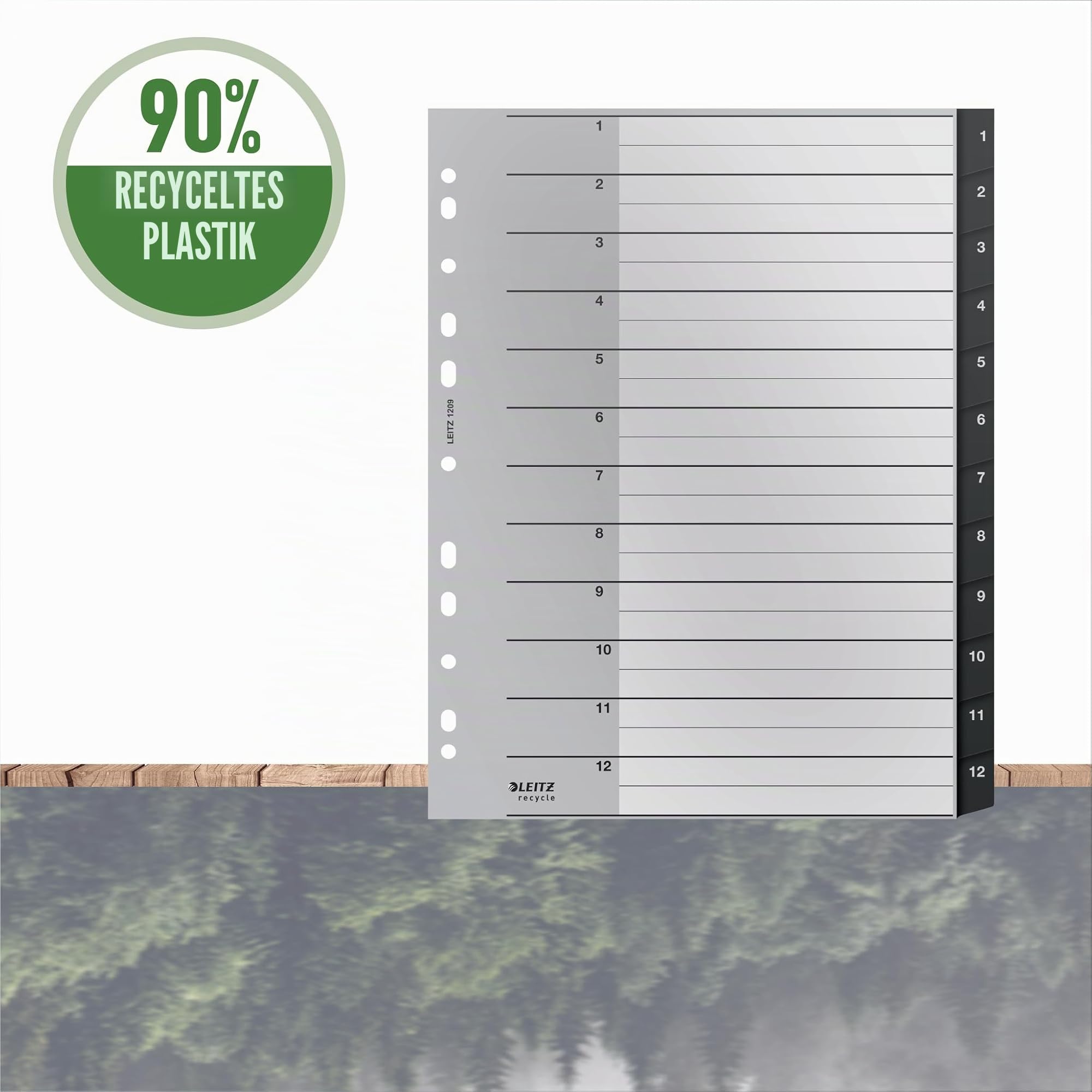leitz-register-1-12-extrabreit-recycle-schwarz-12090000 image 2
