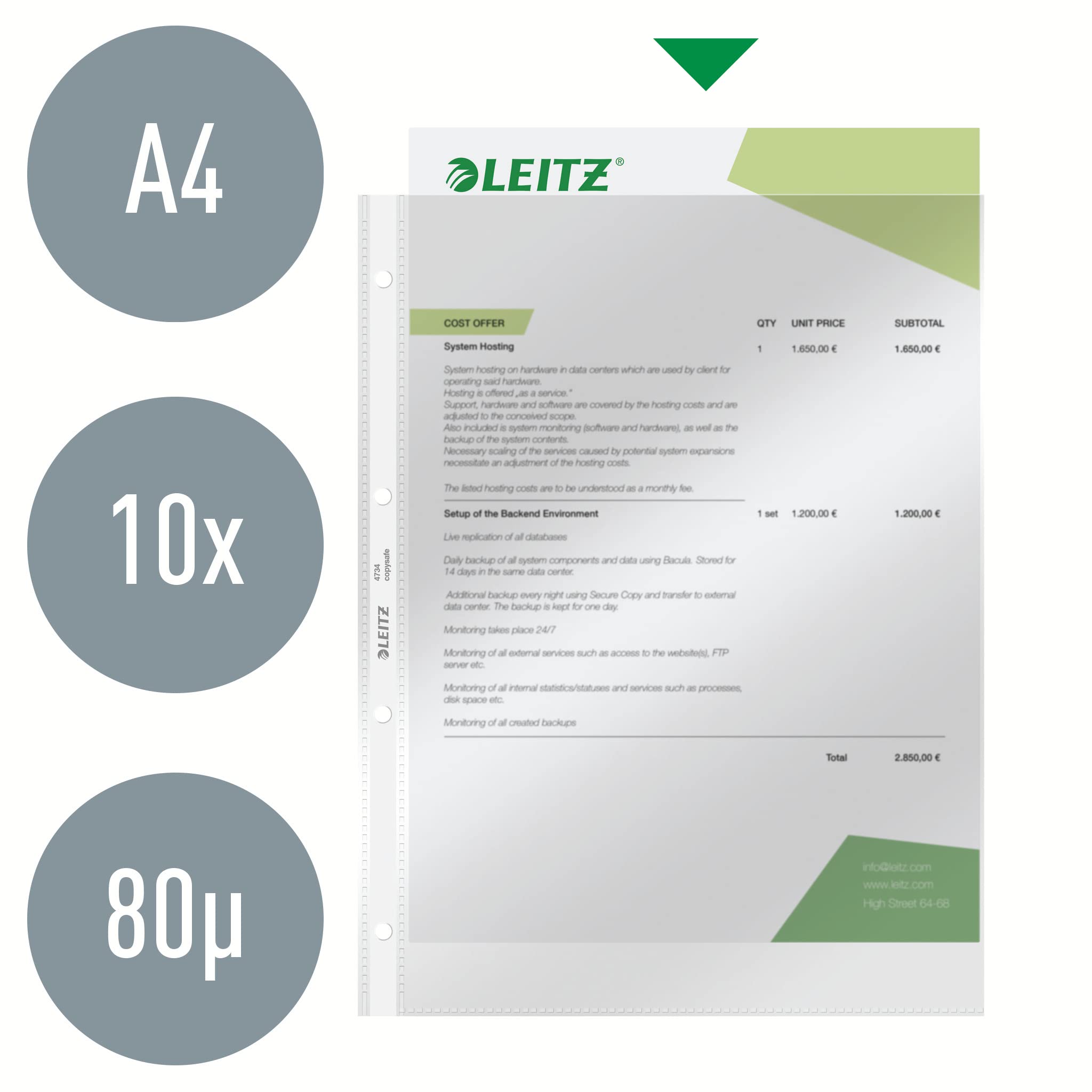 leitz-super-premium-prospekth-llen-a4-glasklar-10-st-ck-47343000 image 2
