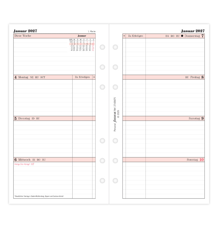 filofax-professional-kalendereinlage-personal-2027-1-woche-2-seiten-deutsch image 4