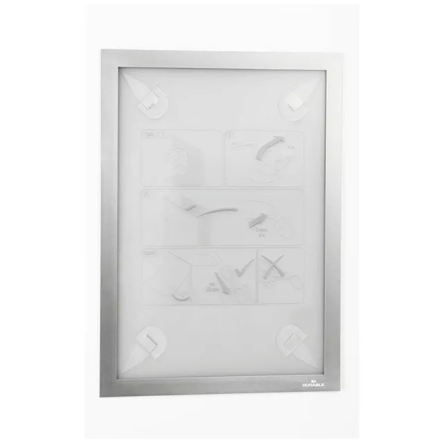 durable-info-rahmen-duraframe-wallpaper-a4-484323-silber-aufklappbar image 1