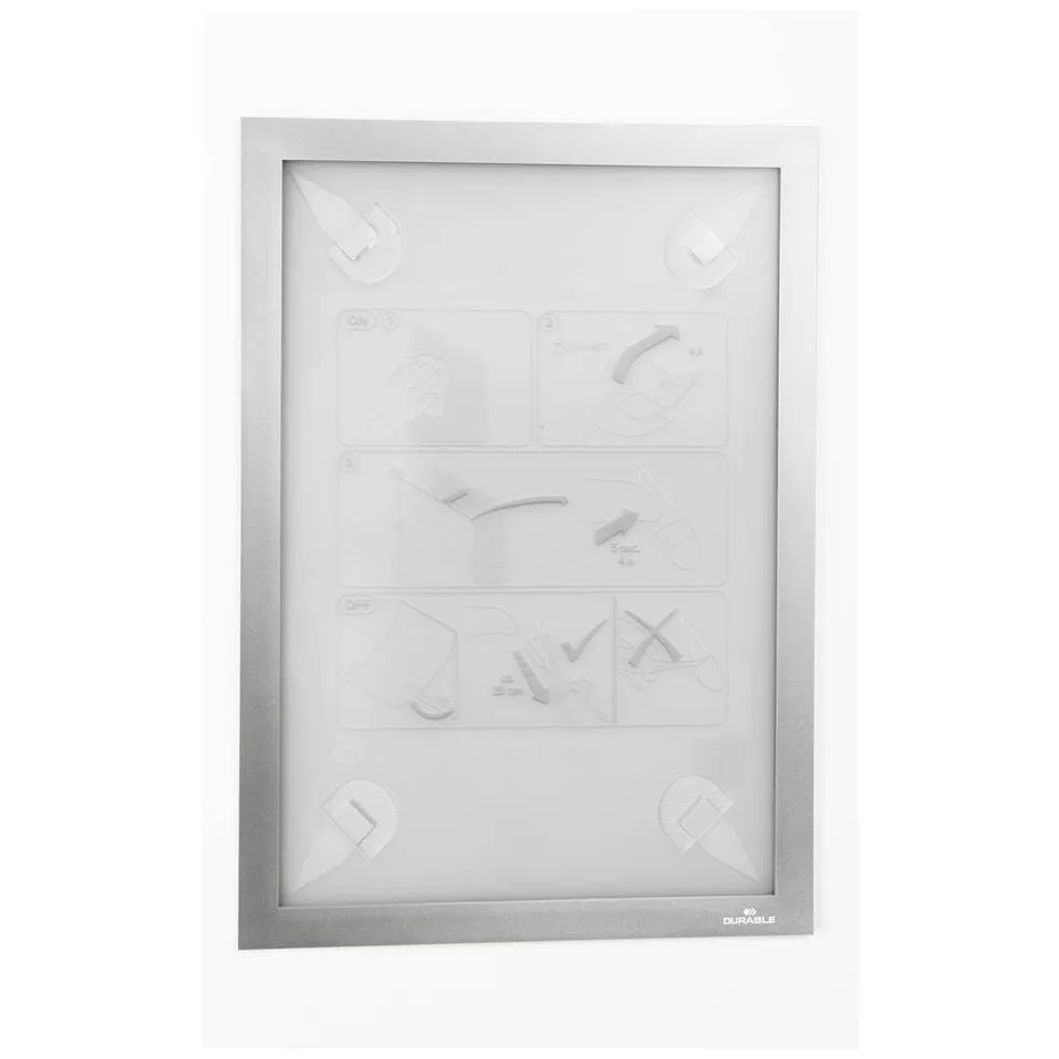 durable-info-rahmen-duraframe-wallpaper-a4-484323-silber-aufklappbar image 1