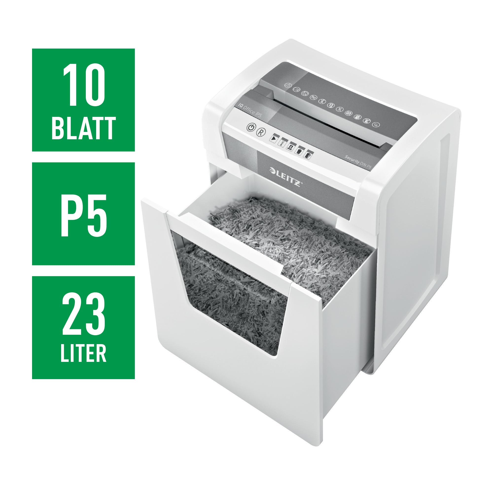 leitz-iq-office-p5-aktenvernichter-mikroschnitt-10-blatt-23-l-wei-80020000 image 2