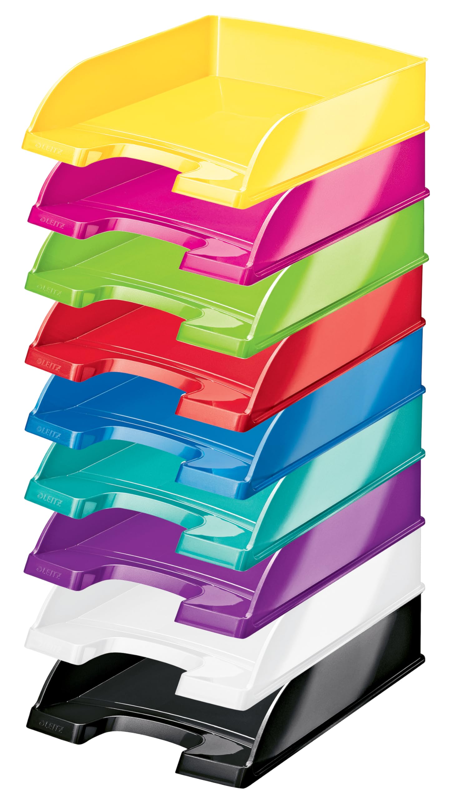 leitz-wow-briefkorb-a4-5er-pack-stapelbare-briefablage-rot-premium image 5