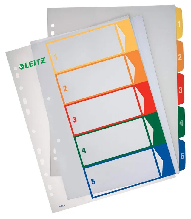leitz-zahlenregister-a4-1-5-berbreite-wei-mehrfarbig-pp-12910000 image 1