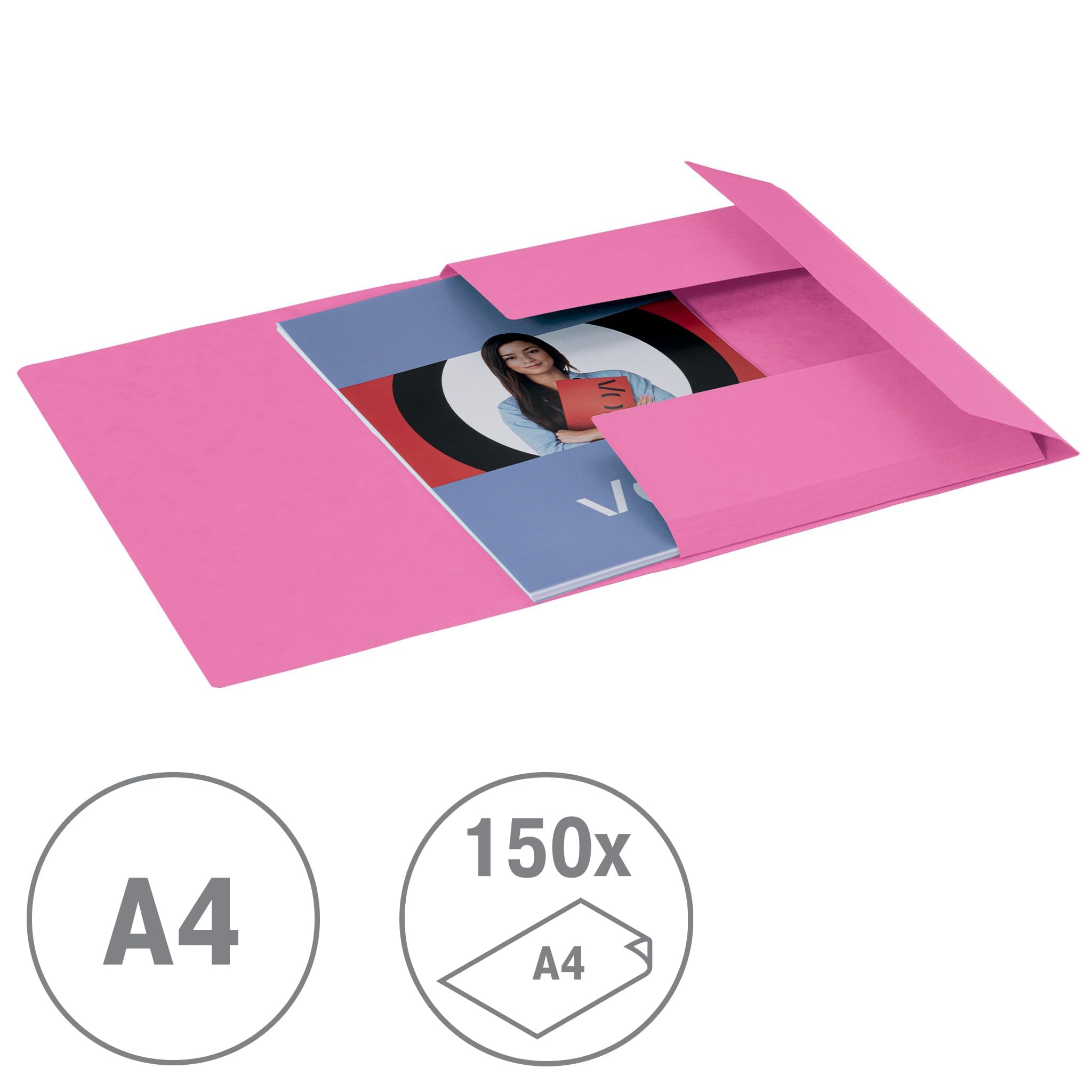 leitz-von-eckspannermappe-a4-fuchsia-5er-pack-recycling-f-r-150-blatt-30080022 image 2