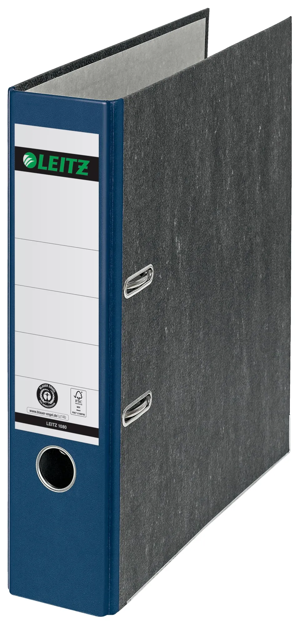 leitz-qualit-ts-ordner-180-a4-karton-8-cm-wolkenmarmor-mit-blauem-r-cken image 1