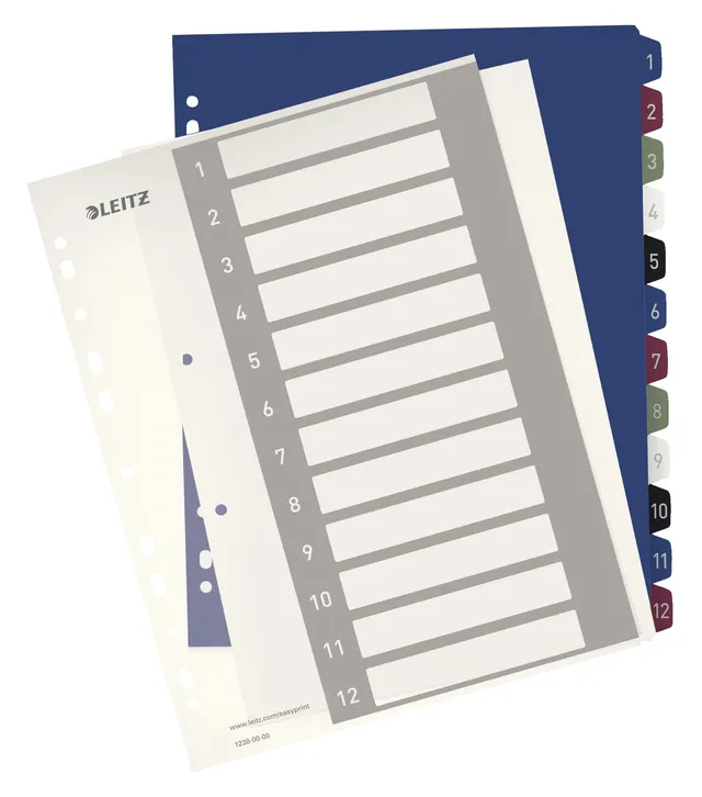 leitz-style-register-a4-pc-beschriftbar-1-12-12-trennbl-tter-berbreite-wei-mehrf image 1