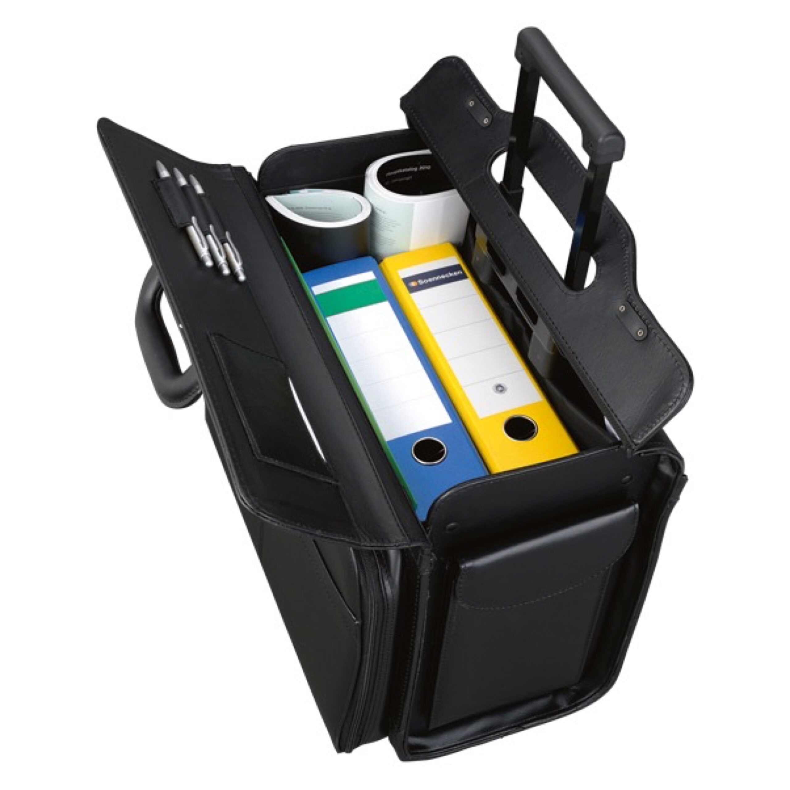 alassio-pilotenkoffer-san-remo-schwarz-trolley-aus-kunstleder-mit-laptopfach image 2