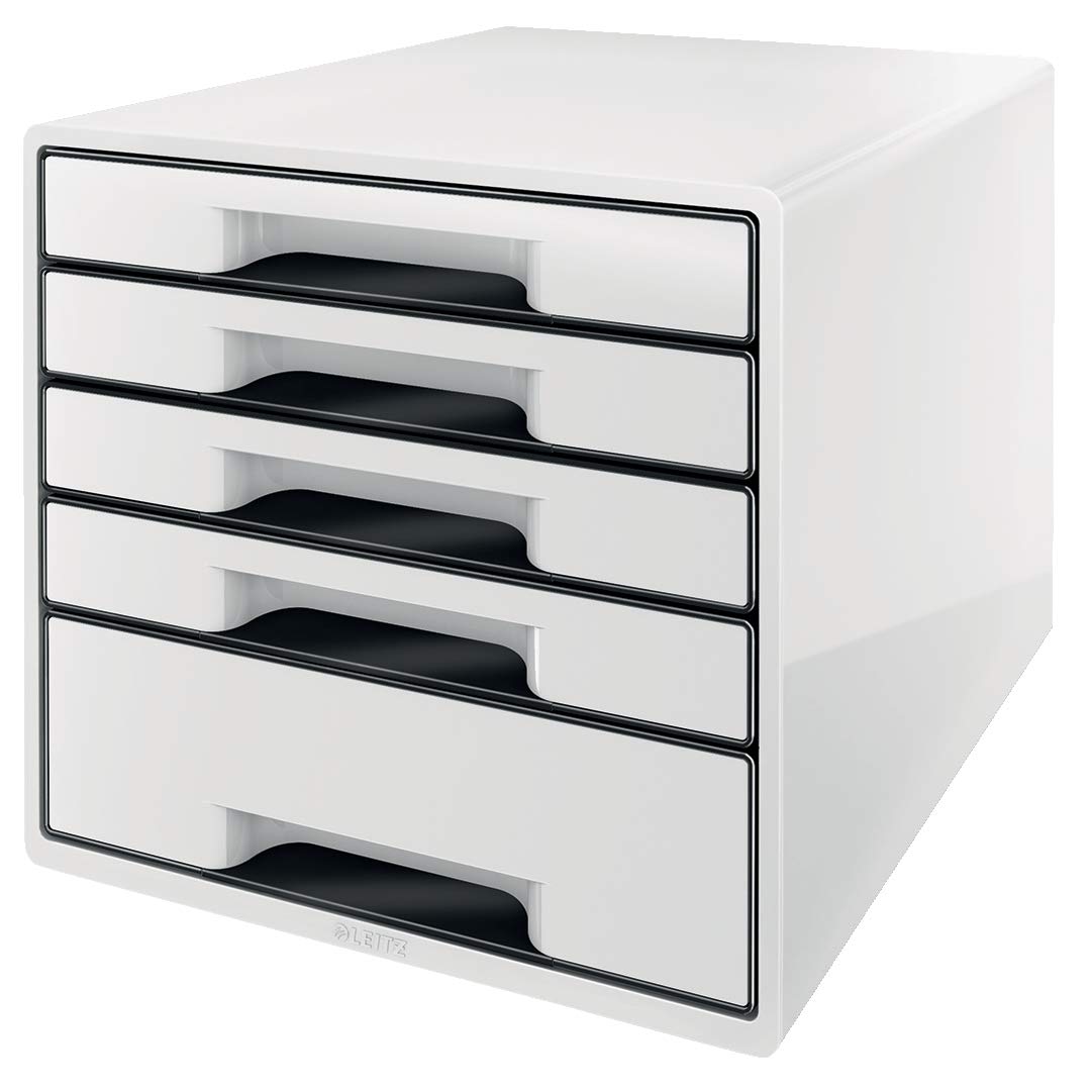leitz-cube-wow-schubladenbox-a4-mit-4-schubladen-perlwei-schwarz image 7