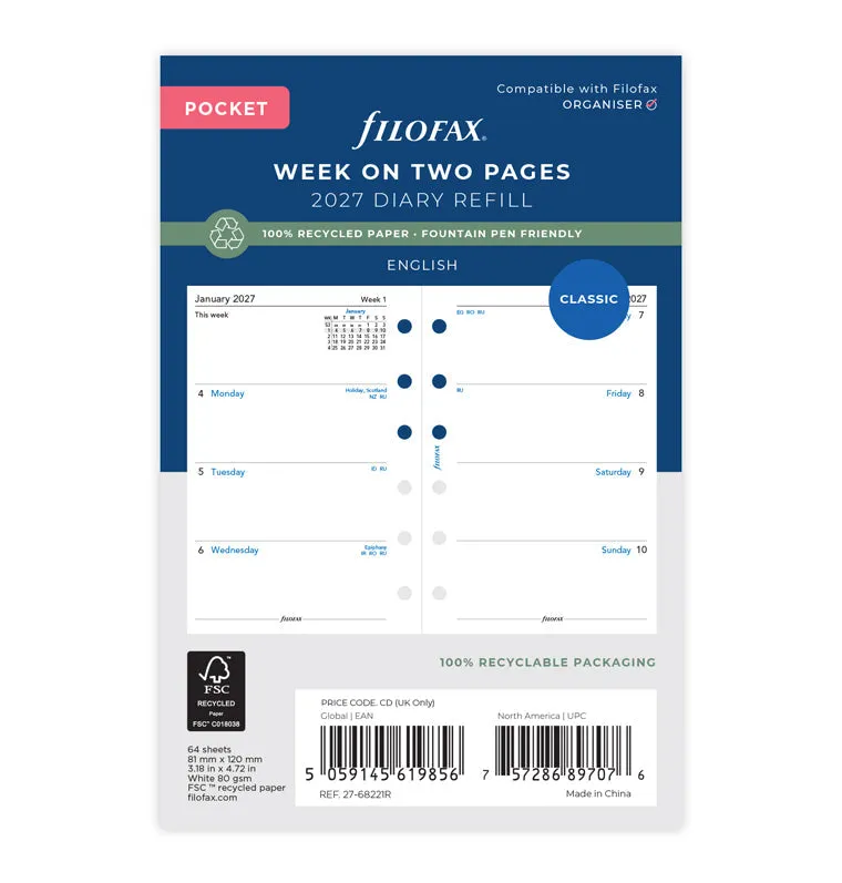 filofax-wochenkalender-1-woche-2-seiten-englisch-pocket-2027-recyclingpapier image 1