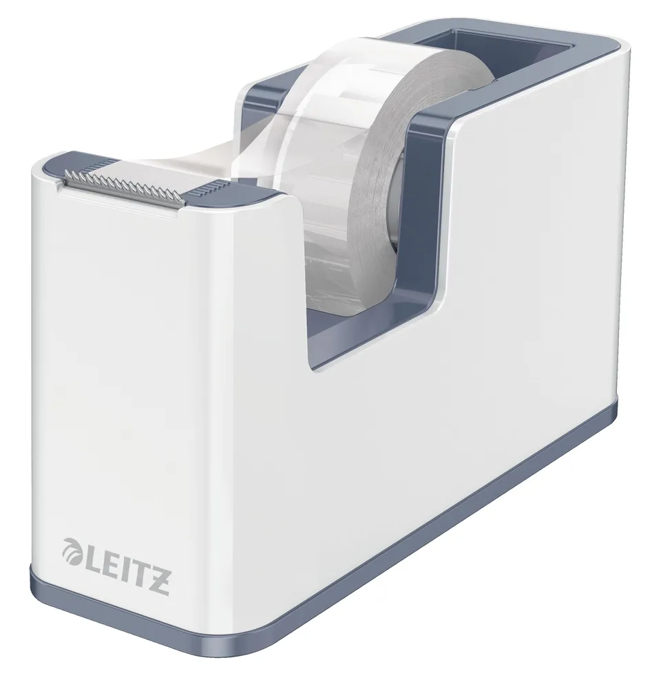 leitz-wow-klebeband-tischabroller-duo-colour-wei-grau-inkl-klebeband image 1