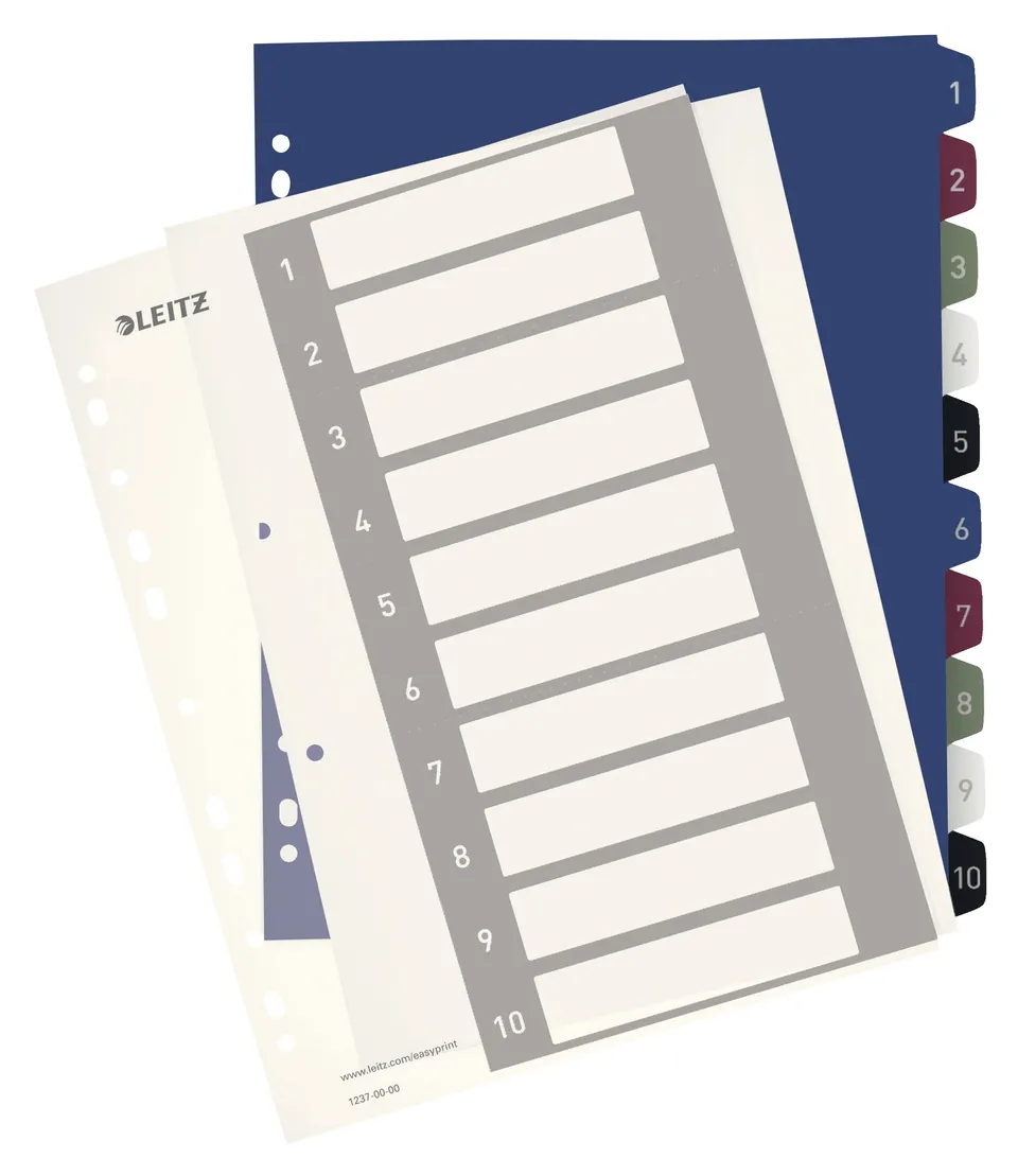 leitz-style-register-a4-1-10-berbreite-10-trennbl-tter-mehrfarbig image 1