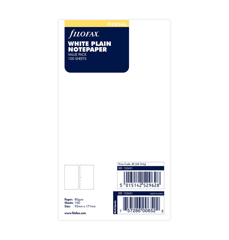 filofax-notizpapier-wei-blanko-personal-100-blatt-vorteilspack image 1