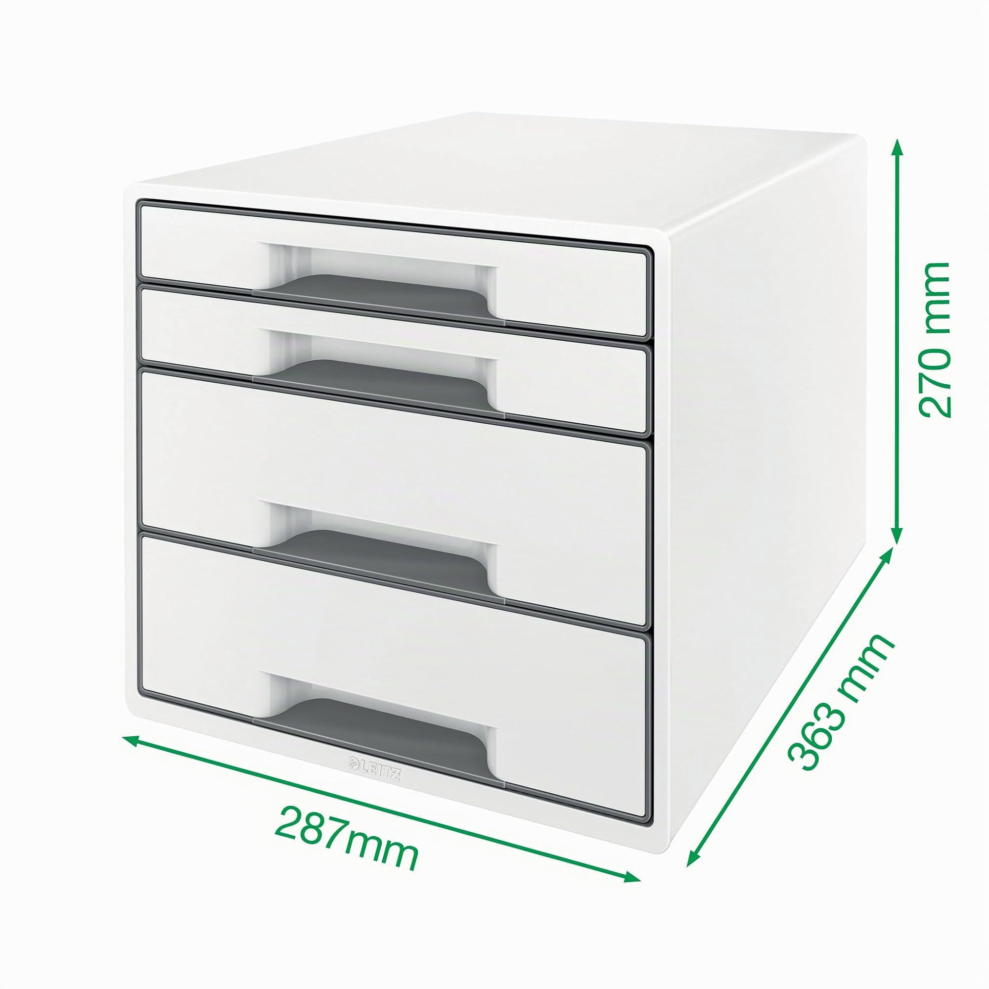 leitz-cube-wow-schubladenbox-a4-mit-4-schubladen-perlwei-schwarz image 3