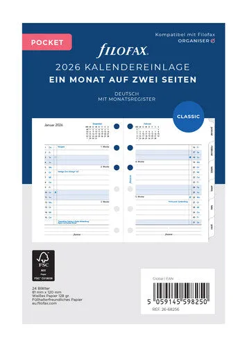 filofax-pocket-kalendereinlage-2026-1-monat-2-seiten-deutsch image 1