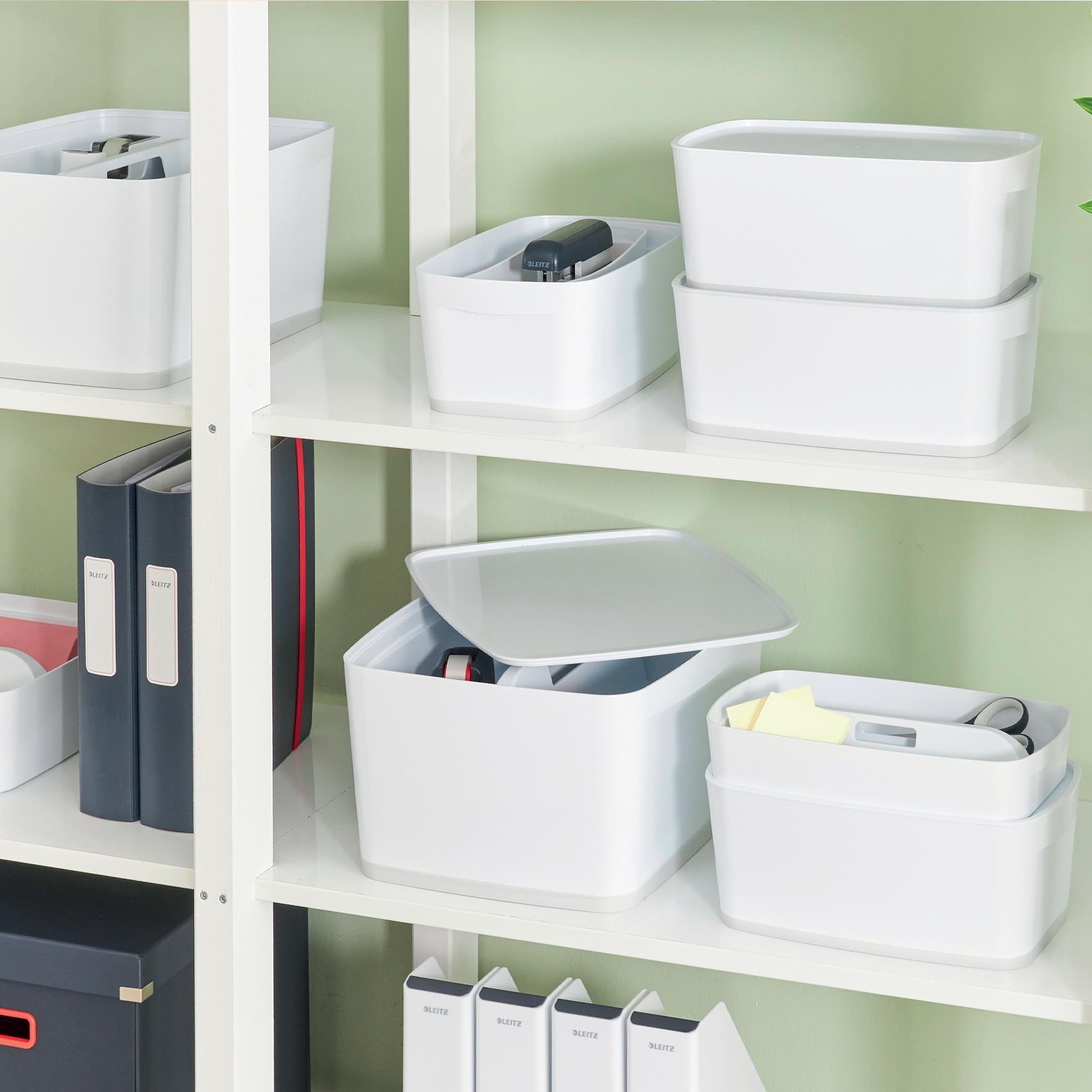 leitz-mybox-klein-aufbewahrungsbox-mit-deckel-a5-5-l-wei-grau image 7