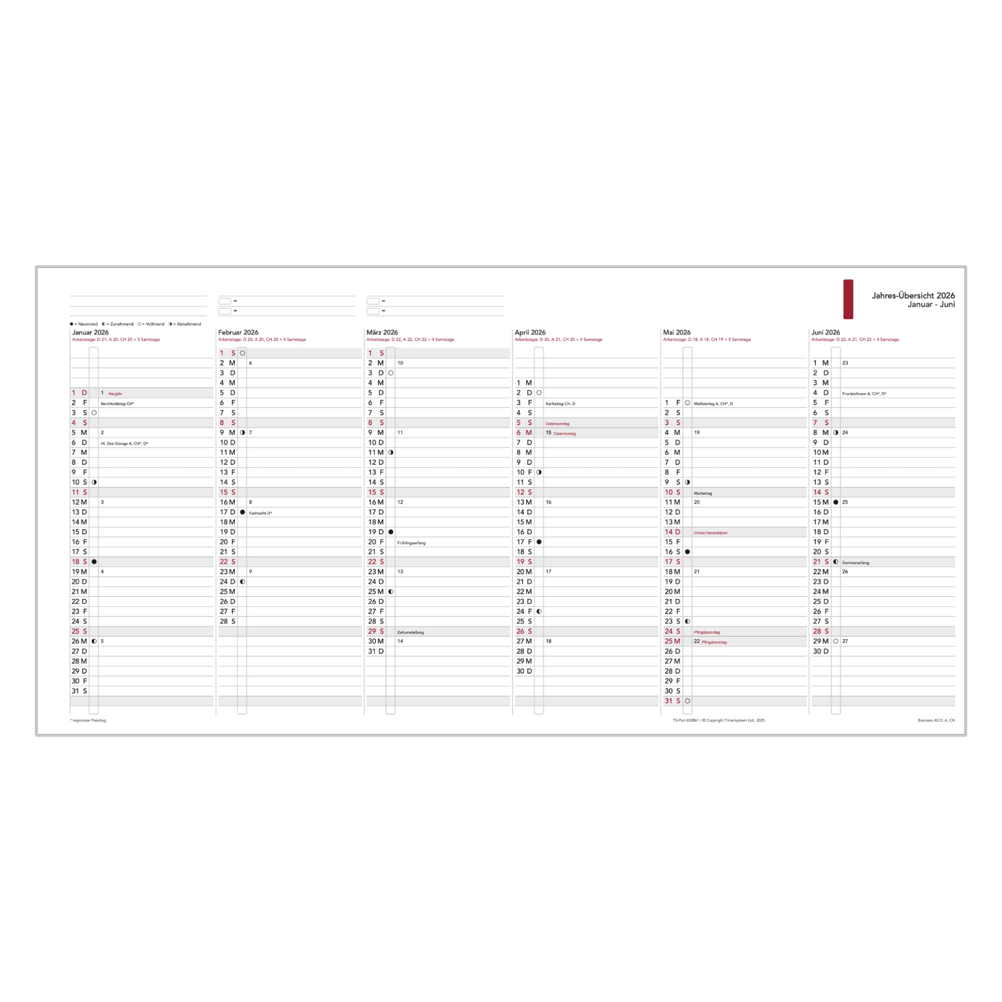 time-system-business-a5-jahres-bersicht-2026-zum-auffalten-5-st-ck image 1