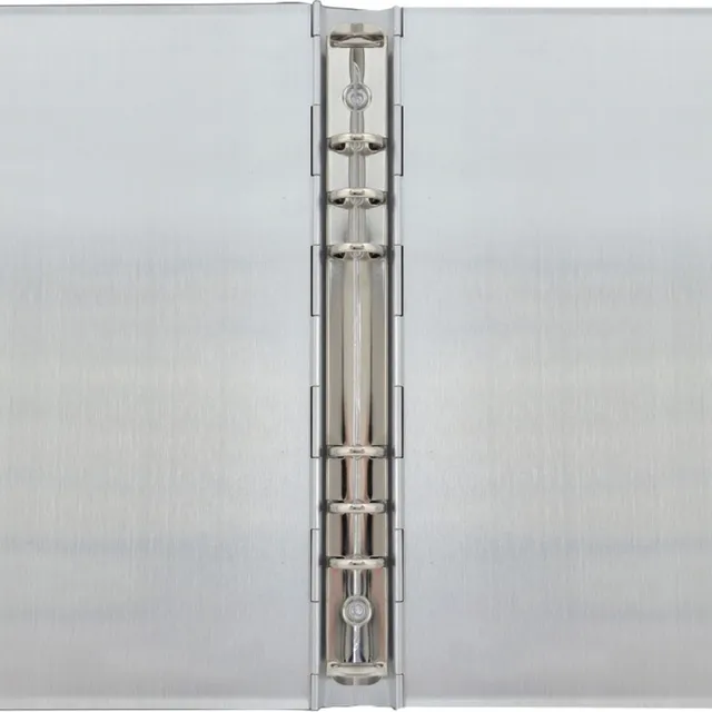 alassio-rimini-notizbuch-aluminium-silber-24-5x18-5cm-ringmechanik image 1