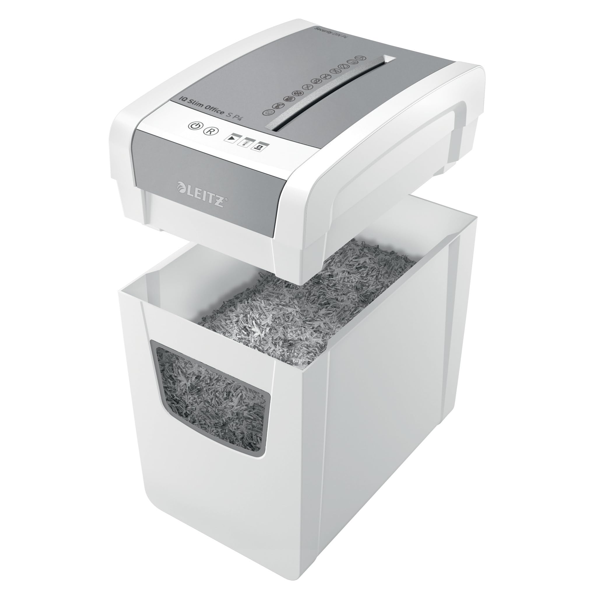 leitz-iq-aktenvernichter-office-s-slim-p4-wei-partikelschnitt-23l image 3