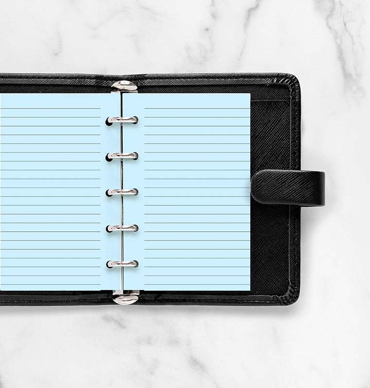 filofax-notizpapier-mini-liniert-blau-20-blatt-einlage image 2