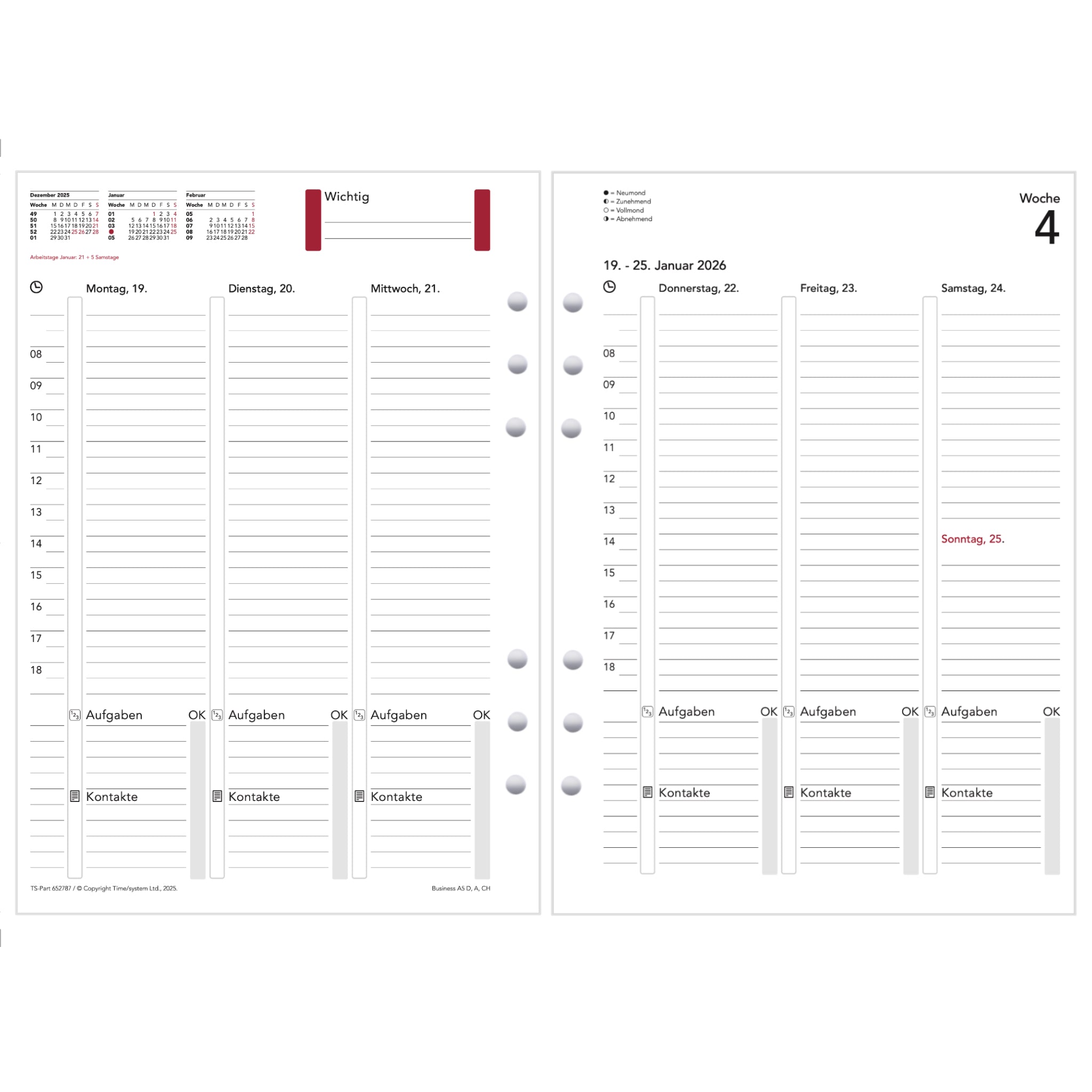 time-system-business-a5-jahresinhalt-2026-de-woche-1-woche-auf-2-seiten image 2