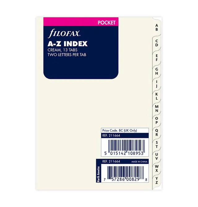 filofax-a-z-register-cream-pocket image 1