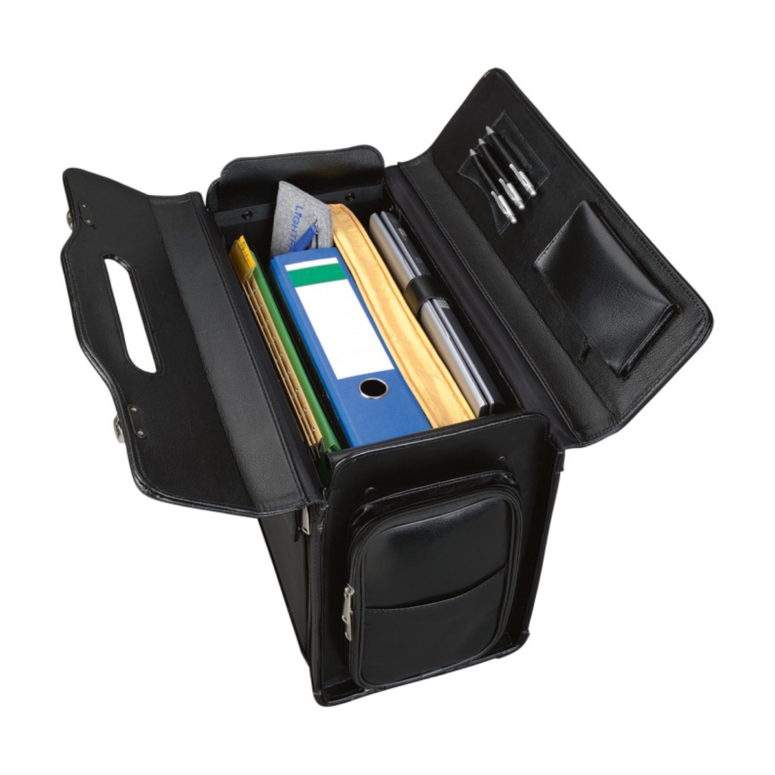 alassio-pilotenkoffer-verona-schwarz-mit-laptopfach-und-h-ngeregister image 2