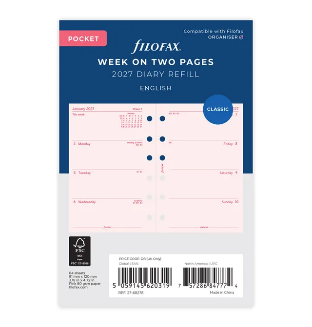 filofax-2027-wochenkalender-einlage-pocket-1-woche-2-seiten-englisch image 1