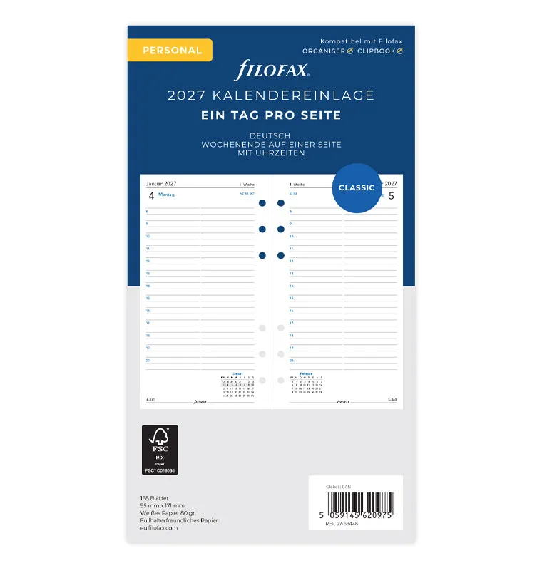 filofax-personal-kalendereinlage-2027-1-tag-1-seite-deutsch image 1