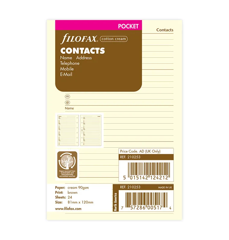 filofax-kontakte-cotton-cream-pocket-adress-einlage image 1