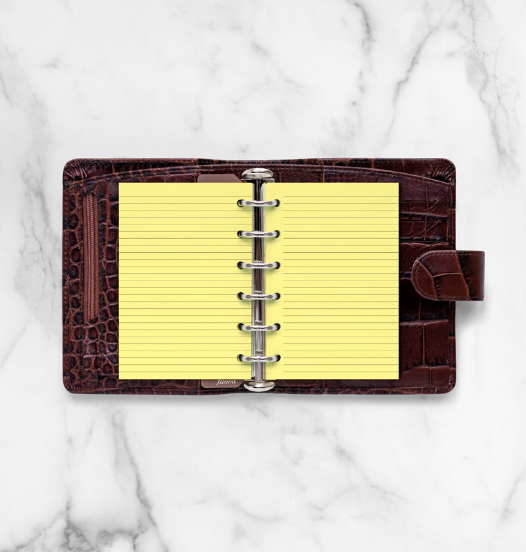 filofax-notizpapier-gelb-liniert-pocket-20-blatt-organiser-einlage image 3
