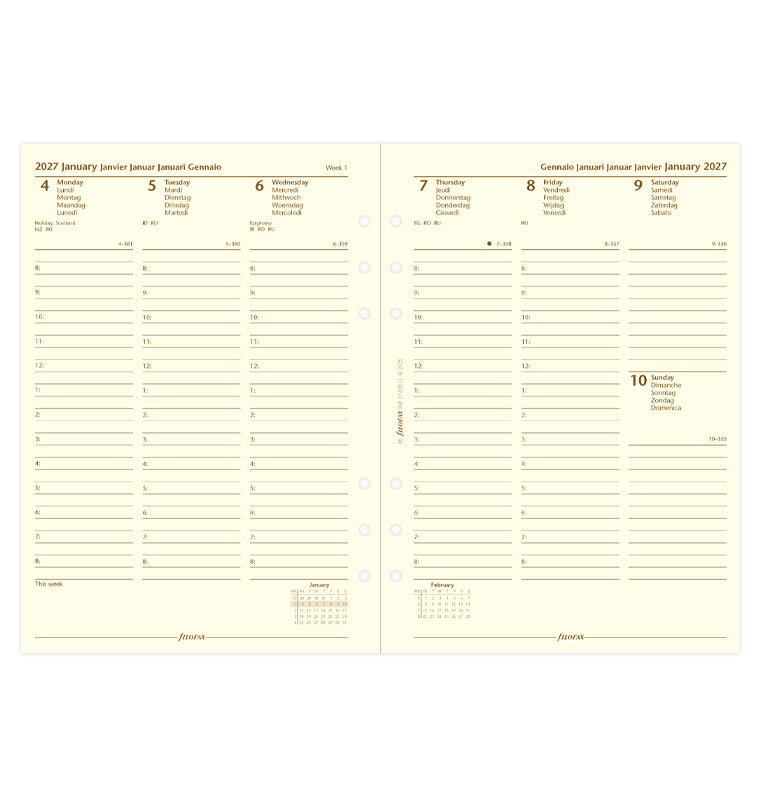 filofax-a5-kalendereinlage-2027-1-woche-2-seiten-multilingual-cotton-cream image 4