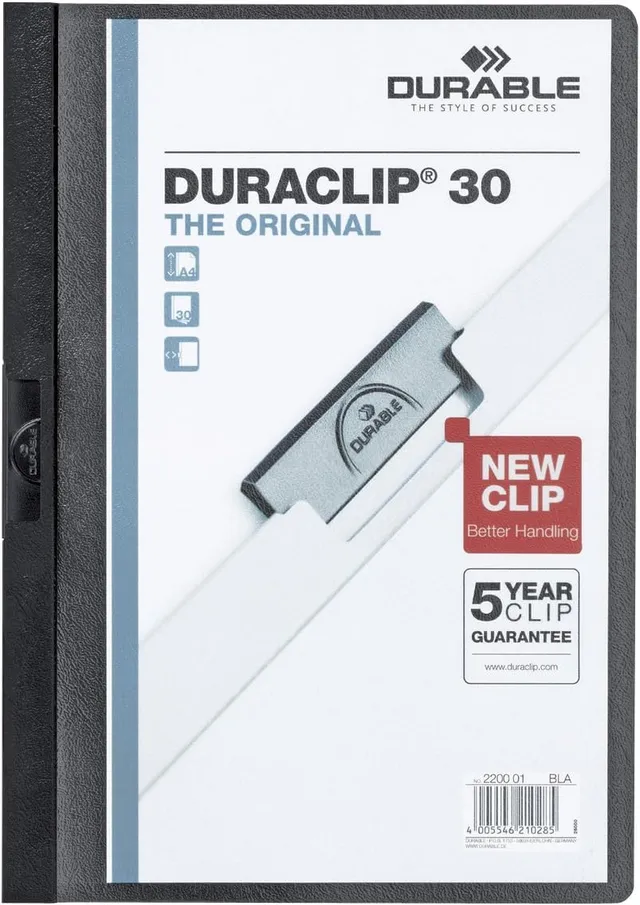 durable-duraclip-original-30-klemm-mappe-a4-25-st-ck-schwarz image 1