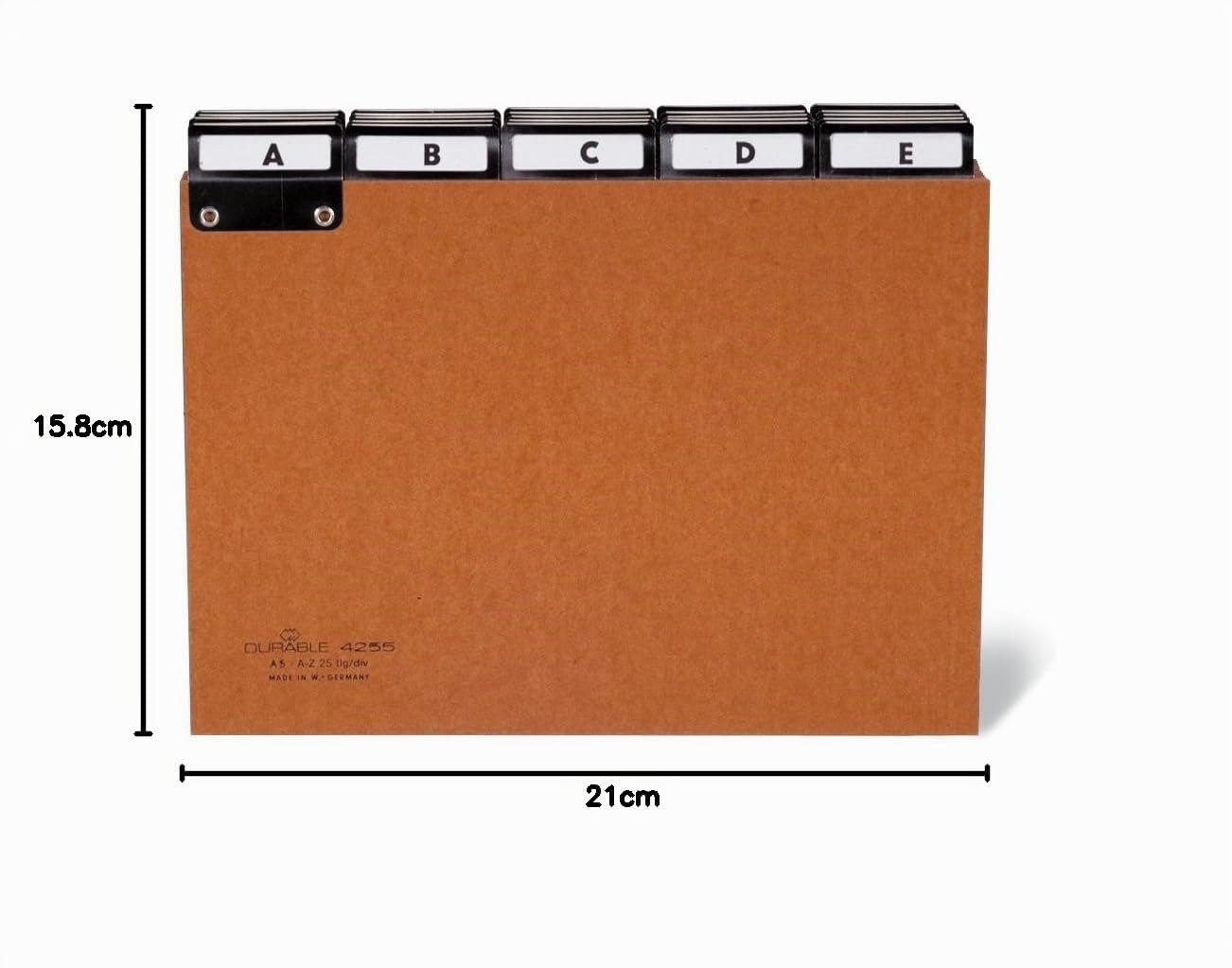 durable-leitregister-a-z-pressspan-a5-quer-5-5-teilung-braun image 2