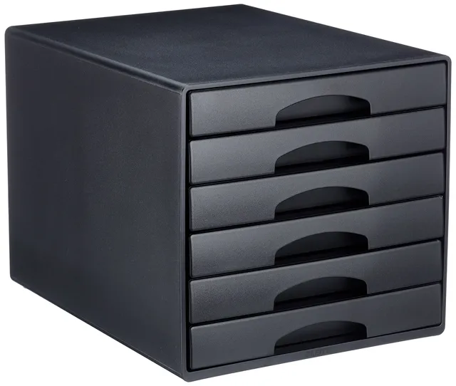leitz-plus-schubladenbox-52120095-mit-6-schubladen-a4-schwarz image 1