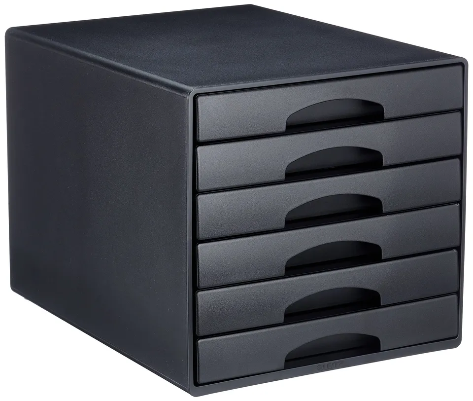 leitz-plus-schubladenbox-52120095-mit-6-schubladen-a4-schwarz image 1