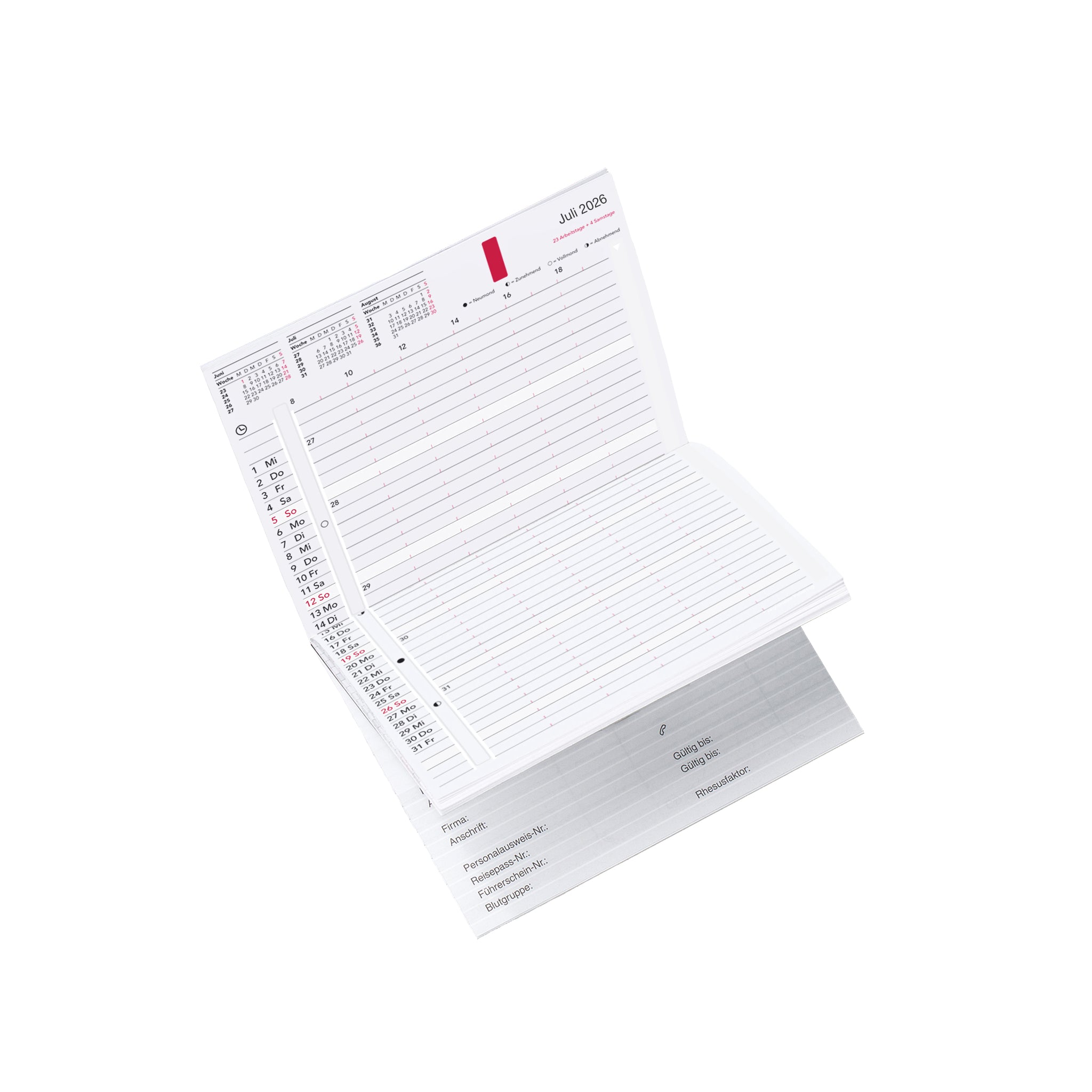 time-system-rem-taschenkalender-2026-de-hardcover-woche-auf-2-seiten image 3