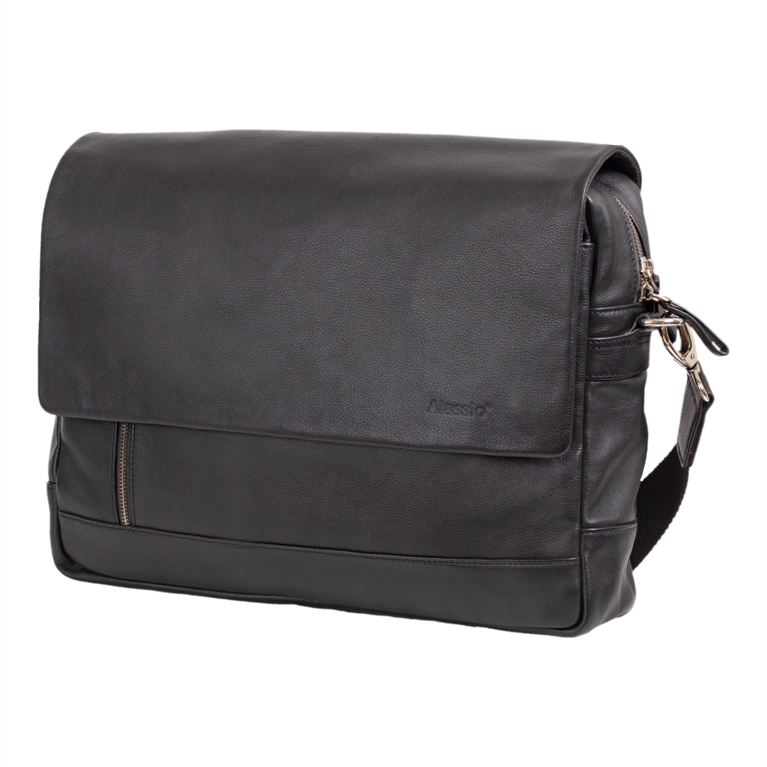 alassio-schultertasche-oro-schwarz-leder-mit-laptopfach image 1