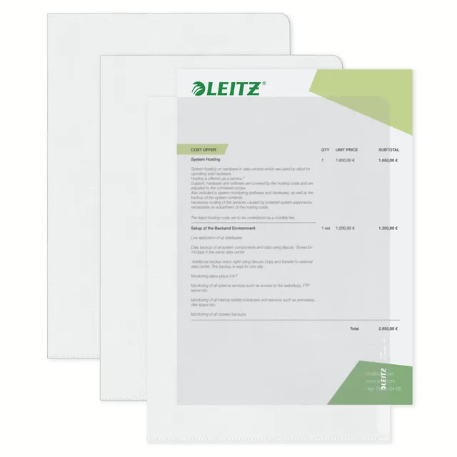 leitz-premium-sichth-llen-set-a4-10-st-ck-farblos-gl-nzend-0-15-mm-41003003 image 1