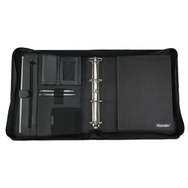 alassio-arezzo-i-tagungsmappe-a4-schwarz-mit-ringmechanik-und-griff image 1